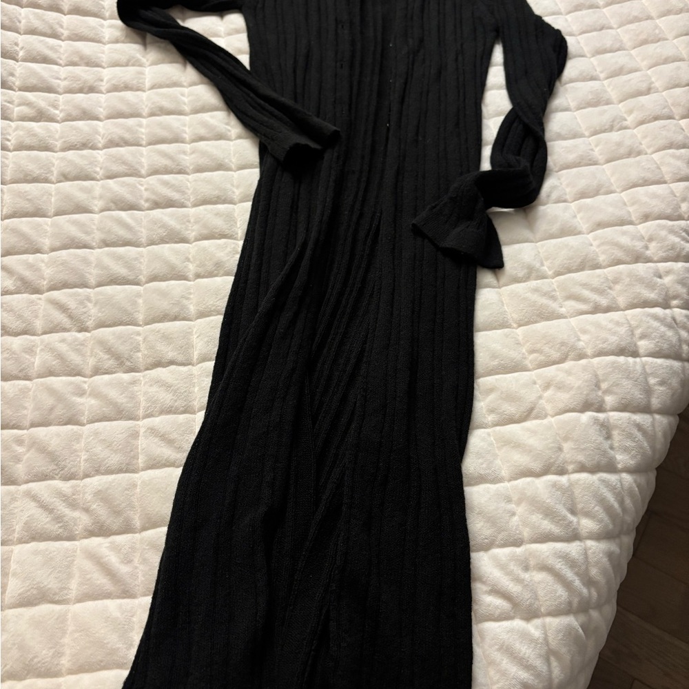 52 Weekends Black Long Sleeve Sweater Dress